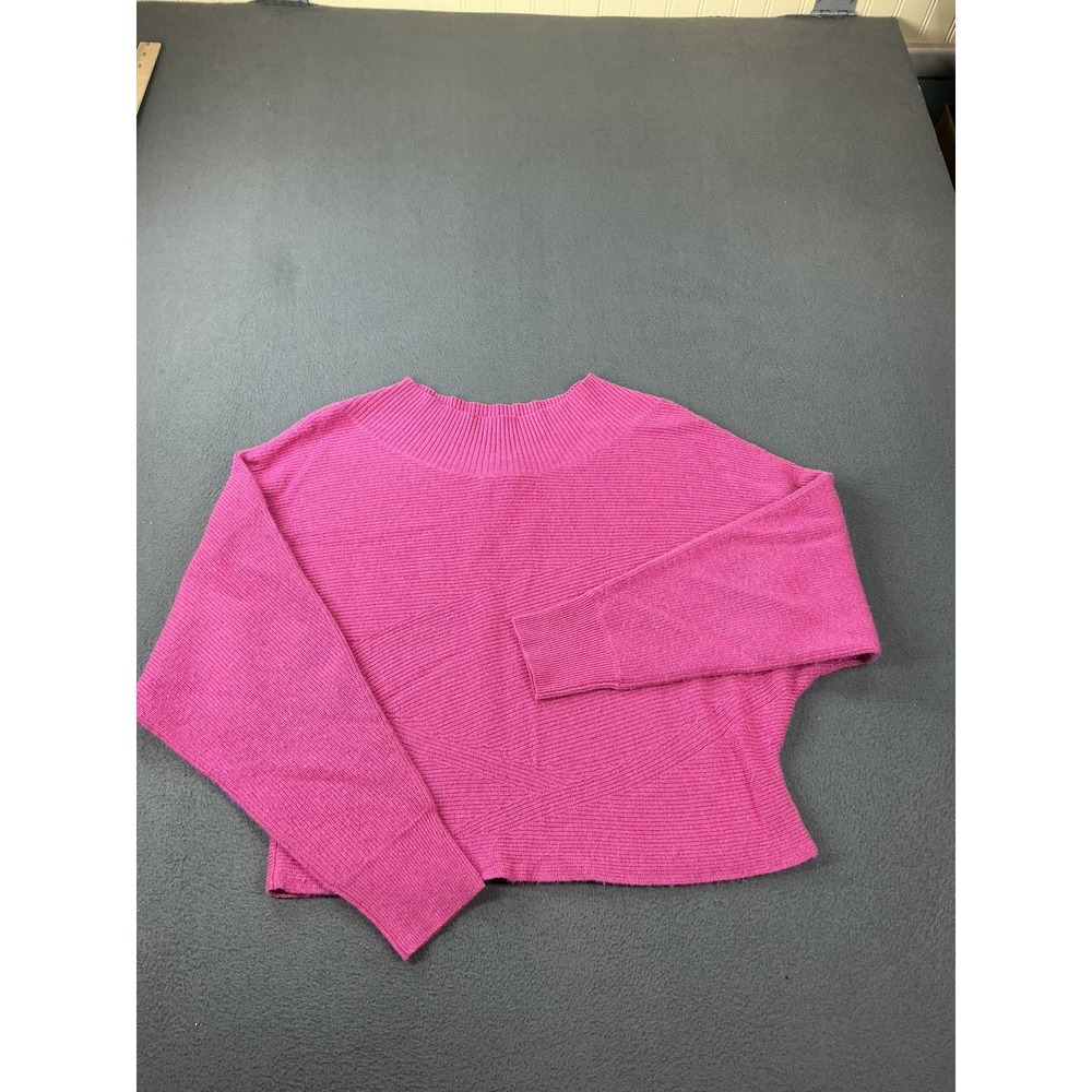 Nordstrom Signature Sweater Womens L Pink Mock Neck Pullover 100% Cashmere